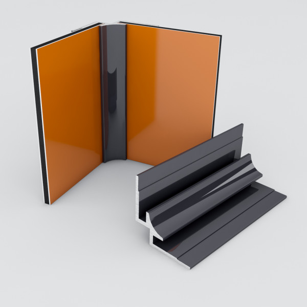 Inneneckprofil für 3mm Rückwand Anthrazit RAL7016 100cm