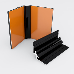 Inneneckprofil für 3mm Rückwand Schwarz RAL9005...