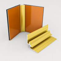 Inneneckprofil für 3mm Rückwand Gold-Eloxiert 799 300cm
