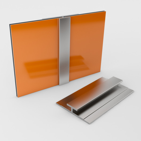 Verbindungsprofil für 3mm Rückwand Silber-Eloxiert EV6 200cm