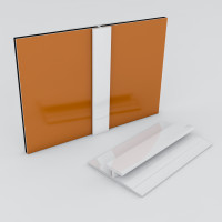 Verbindungsprofil für 3mm Rückwand Weiß RAL9016