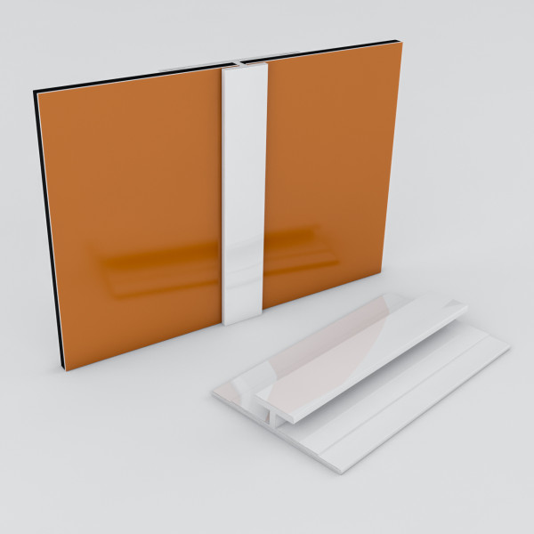 Verbindungsprofil für 3mm Rückwand Weiß RAL9016 100cm