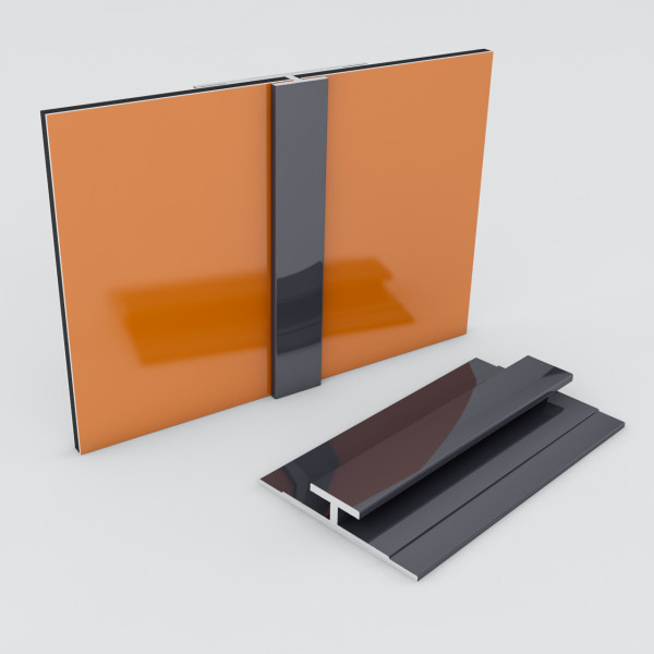 Verbindungsprofil für 3mm Rückwand Amthrazit RAL7016