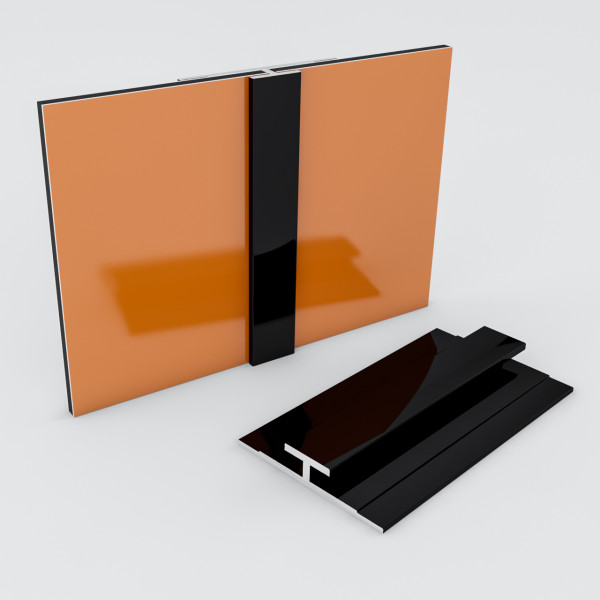 Verbindungsprofil für 3mm Rückwand Schwarz RAL9005