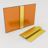 Verbindungsprofil für 3mm Rückwand Gold-Eloxiert 799 100cm