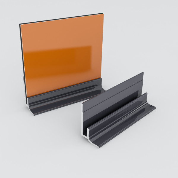 Sockelprofill für 3mm Rückwand Anthrazit RAL7016 200cm