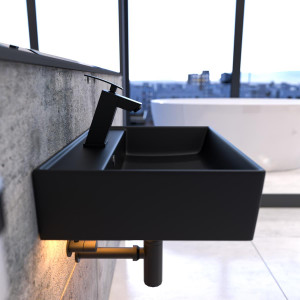 Keramik Waschtisch CL 50x38cm Schwarz-Matt