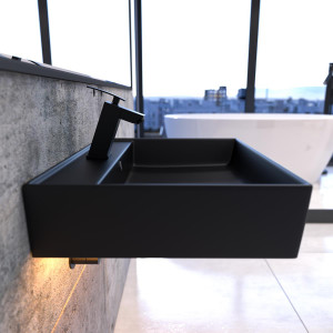 Keramik Waschtisch CL 55x45cm Schwarz-Matt