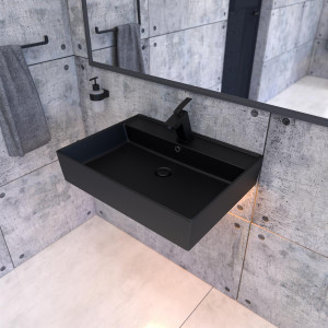 Keramik Waschtisch CL 60x45cm Schwarz-Matt