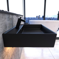 Keramik Waschtisch CL 60x45cm Schwarz-Matt