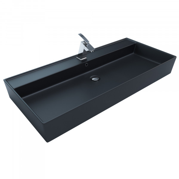 Keramik Waschtisch CL 100x45cm Schwarz-Matt