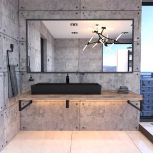 Keramik Waschtisch CL 100x45cm Schwarz-Matt