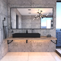 Keramik Waschtisch CL 100x45cm Schwarz-Matt